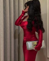 فستان فخم احمر