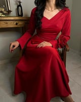 فستان احمر ميد