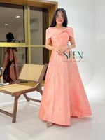 فستان زهري فاتح تطريز