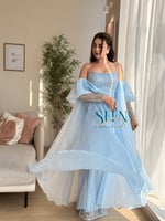 فستان سهرة سماوي