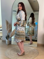 فستان مشجر قصير ناعم