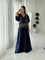 جلابيه كحلي نسائي مطرزة