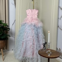 فستان سهرة فخم باللون السماوي