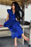 فستان أزرق نيلي غامق