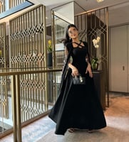 فستان اسود مشجر جذاب