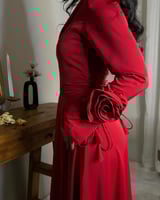 فستان احمر ميد