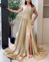 فستان بيج فخم وراقي