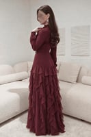 فستان نسائي عنابي أنيق