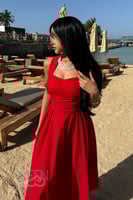 فستان أحمر سهرة طويل