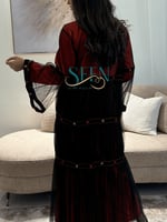 جلابية عسيرية لون أحمر مطرزة