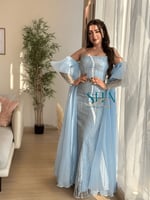 فستان سهرة سماوي