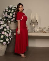 فستان سهرة احمر طويل