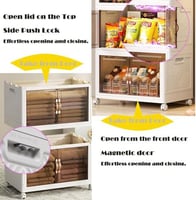 خزانة تخزين قابلة للطي حجم كبير بعجلات وأبواب بقفل...