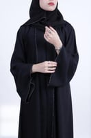 عبايه نص كلوش بتطريز لؤلؤي