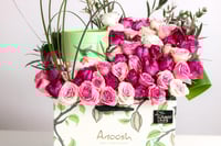 باقة الروز مع شوكولاتة أنوش الفاخرة