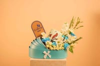 تنسيق مواليد أزرق مع شوكولاتة