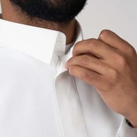 ثوب الأصيل رجالي: سحاب (قلاب)- أبيض