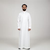ثوب الأصيل رجالي: سحاب (ساده)- أبيض