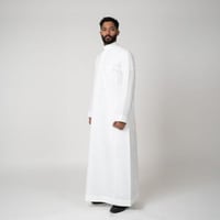 ثوب الأصيل رجالي: سحاب (قلاب)- أبيض