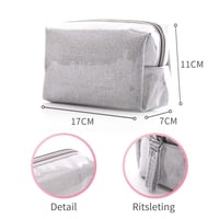 حقيبة مكياج ( رمادي ) المقاس: 17x7x11 سم