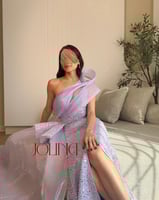 فستان سهرة بنفسجي فاتح