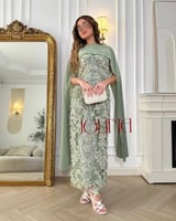 فستان زيتي سهرة