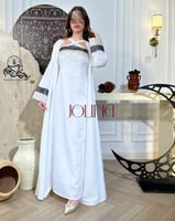 جلابية قطعتين لون ابيض