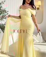 فستان اصفر فاتح