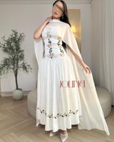 فستان سكري بكاب وتطريز