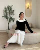 فستان جوخ اسود مع ترتر ابيض