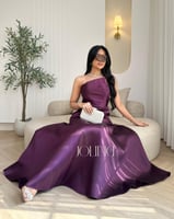 فستان بنفسجي طويل اوف شولدر