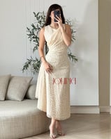 فستان ناعم بدانتيل بيج