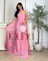 فستان فوشي قطعتين