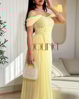 فستان اصفر فاتح