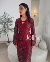 فستان ليالي عنابي Crimson Nights