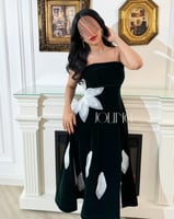 فستان زيتي مخمل جوخ