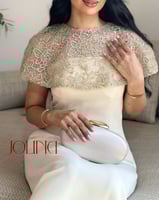 فستان سكري كريمي بكاب