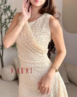 فستان ناعم بدانتيل بيج