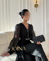 فستان اسود اكمام