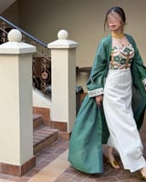 جلابية قطعتين زيتية