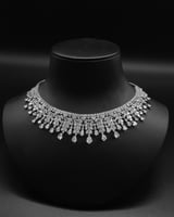 طقم اكسسوار كوليه عريض بفصوص زركون متدلية