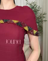 فستان برغندي قطعتين