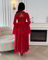 فستان احمر قطعتين