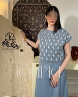 جلابية سماوية مطرزة