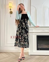 فستان مخمل تيفاني بجاكيت وتطريز ترتر