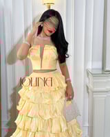 فستان سهرة اصفر فاتح