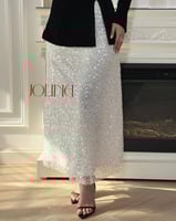 فستان جوخ اسود مع ترتر ابيض