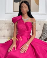 فستان فوشي طويل