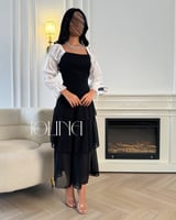 فستان اسود وابيض