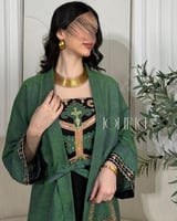 جلابية بلون اخضر قطعتين